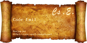 Csór Emil névjegykártya